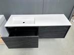 HR Badmeubel Rize 140cm - houtskool- mat witte wastafel, 100 tot 150 cm, Wltradingnl@outlook.com, Nieuw, Ophalen of Verzenden