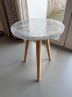 Unieke handgemaakte epoxy bijzet tafel met marmer look, Minder dan 55 cm, Rond, Nieuw, Ophalen of Verzenden