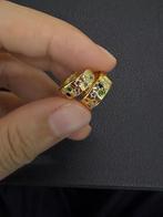 Colorful zircon inlaid earrings, Ophalen of Verzenden, Zo goed als nieuw, Zilver, Dame