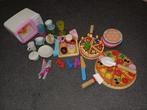 Houten speelgoed taart, pizza, magnetron, Ophalen of Verzenden, Gebruikt, Hout, Speelkeuken-accessoire