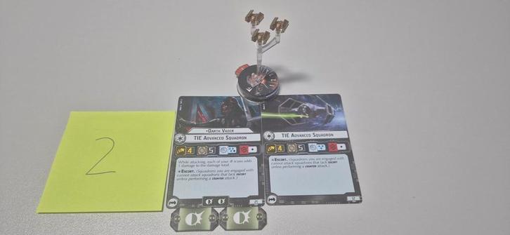 Star Wars Armada: Darth Vader & TIE Advanced, Hobby en Vrije tijd, Wargaming, Gebruikt, Overige soorten, Figuurtje(s), Geverfd