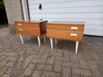 Twee retro mid century nachtkastjes, Huis en Inrichting, Slaapkamer | Nachtkastjes, Ophalen, Vo, Gebruikt, Minder dan 45 cm