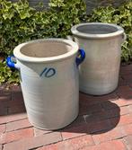 2 brocante grote Keulse potten, Steen, Minder dan 30 cm, Minder dan 60 cm, Rond
