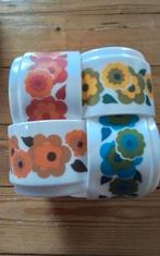 💐4 SOEPKOMMEN ARCOPAL LOTUS GEEL ORANJE ROOD BLAUW, Ophalen of Verzenden, Kom(men), Overige stijlen, Glas