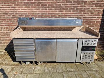 Pizzawerkbank RVS met granieten blad en 2 koelingen beschikbaar voor biedingen