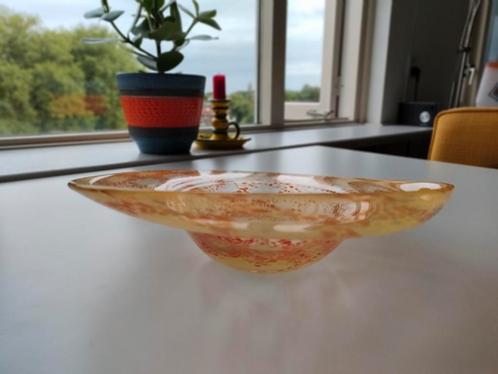 oranje design schaal glas glasblazer David Beliën glaskunst, Antiek en Kunst, Kunst | Designobjecten, Ophalen of Verzenden