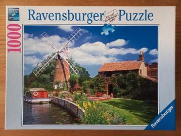 Ravensburger puzzel 1000, schilderachtige windmolen, ZGAN!!! beschikbaar voor biedingen