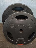 Halterschijven 30mm Kunststof + Gietijzer, Sport en Fitness, Ophalen, Gebruikt, Benen, Halterschijven
