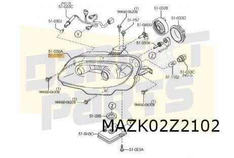Mazda MX-5 (3/05-10/08) koplamp R (Xe) Origineel! NF7651031A, Auto-onderdelen, Verlichting, Mazda, Nieuw, Verzenden