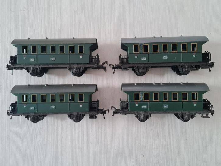 4 Fleischmann H0 klassieke rijtuigen 5001, Hobby en Vrije tijd, Modeltreinen | H0, Gebruikt, Wagon, Gelijkstroom, Fleischmann