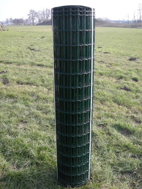 Gaas Eurofence 150 cm hoog maas 5x10 groen DRAADDIKTE 2,5MM, Tuin en Terras, Gaas en Draad, Nieuw, Gaas, 20 meter of meer, Ophalen