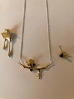 Honing bij ketting met oorstekers, Sieraden, Tassen en Uiterlijk, Kettingen, Met hanger, Ophalen of Verzenden, Zo goed als nieuw