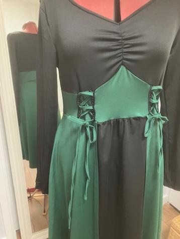 vintage jurk groen met zwart stijl casual of feestkleding beschikbaar voor biedingen