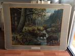 wandplaat "In een Duitsch Bergwoud", Ophalen of Verzenden, Natuur en Biologie