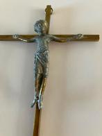 Kruisbeeld koper met bronzen christus, Verzamelen, Ophalen of Verzenden, Zo goed als nieuw