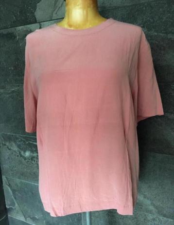 Lichtroze zijden blouse top shirt Casual Corner 100% silk beschikbaar voor biedingen