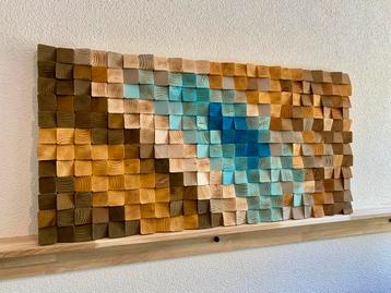 Hout mozaïek abstract beschikbaar voor biedingen