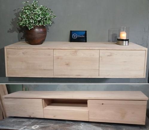 Massief eiken tv-meubel op maat diverse modellen #WINKEL#, Huis en Inrichting, Kasten | Televisiemeubels, Nieuw, Minder dan 100 cm