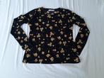 Zwart T-shirt met oker gele bloemen, maat M, Costes, Maat 38/40 (M), Zwart, Ophalen of Verzenden, Zo goed als nieuw