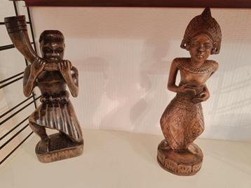 Houten Beeldjes Collectie - India, Indonesië, Afrika beschikbaar voor biedingen