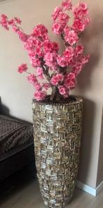 Schelpenvaas met bloesemboom, Huis en Inrichting, Ophalen, Overige kleuren, Aardewerk of Porselein, Zo goed als nieuw