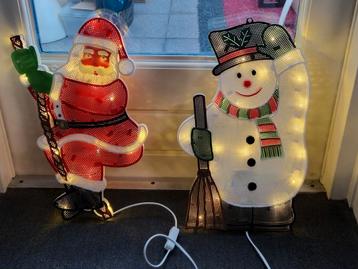 Vintage Kerst verlichting Kerstman/Sneeuwpop.€12,50 Per stuk beschikbaar voor biedingen