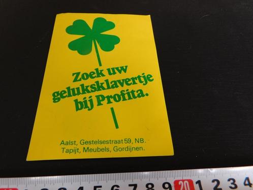 sticker zoek uw geluksklavertje bij profita aalst tapijt meu, Verzamelen, Stickers, Zo goed als nieuw, Bedrijf of Vereniging, Ophalen