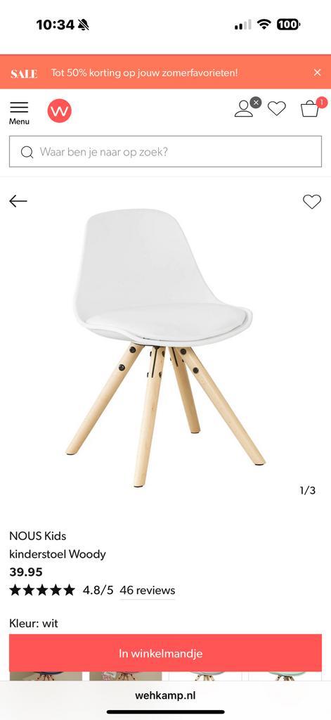 Mooie kinderstoel, leatherlook zitje., Kinderen en Baby's, Kinderkamer | Tafels en Stoelen, Zo goed als nieuw, Stoel(en), Ophalen