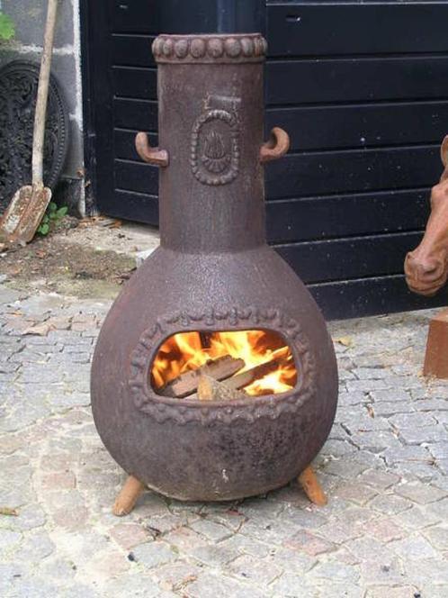 Robuuste gietijzeren en stalen terraskachels!, Tuin en Terras, Terrasverwarmers, Gebruikt, Vloer, Ophalen