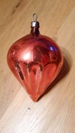 Antiek rode glazen kerstbal kersthanger tol., Ophalen of Verzenden, Zo goed als nieuw