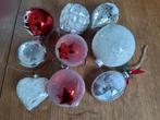 9 Duitse kerstballen, zilver, rood en wit., Diversen, Kerst, Verzenden