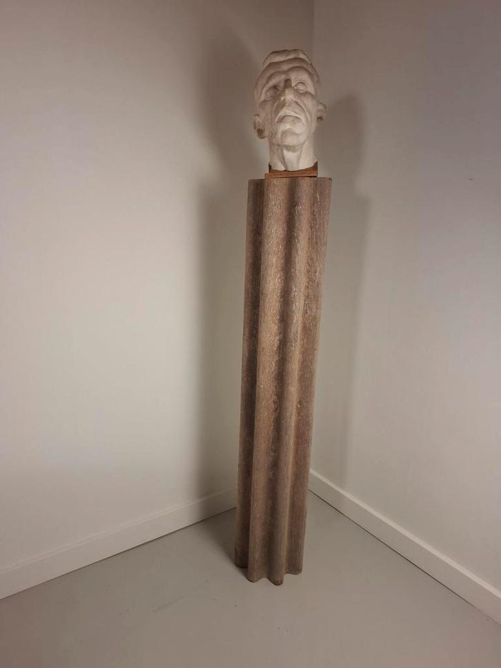 Antieke zuil of pilaar eikenhout antiek tandwiel, Huis en Inrichting, Woonaccessoires | Zuilen en Pilaren, Ophalen of Verzenden