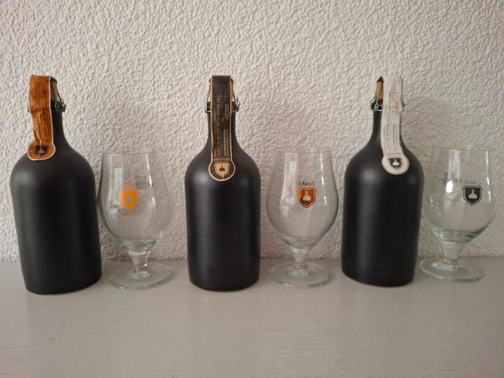 Hertog Jan Ongekend compleet : 15/1, 15/2, 16/3 incl. glazen, Verzamelen, Biermerken, Nieuw, Flesje(s), Hertog Jan, Ophalen of Verzenden