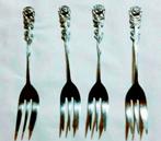 Set 6 gebak taart vorkjes relief roosjes rozen suikerschep, Antiek en Kunst, Ophalen of Verzenden