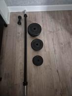 Halter met diverse gewichten, Sport en Fitness, Ophalen of Verzenden, Zo goed als nieuw, Halterset