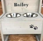 GRATIS naam hond op stoere, steigerhouten Hondenvoerbak, Dieren en Toebehoren, Ophalen of Verzenden, Nieuw