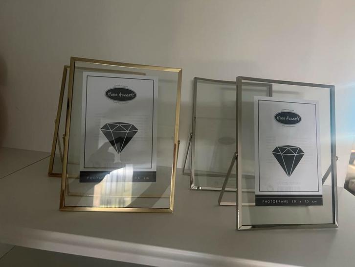 Home Accents Fotolijsten Set - Goud & Zilver, Huis en Inrichting, Woonaccessoires | Lijsten, Nieuw, Minder dan 50 cm, Metaal of Aluminium