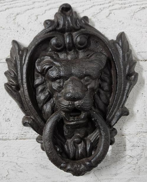 DEURKLOPPER LEEUW / gietijzer / 22 cm hoog, Tuin en Terras, Tuinwanddecoratie, Nieuw, Ophalen of Verzenden