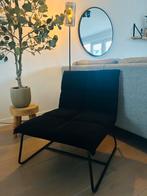 Zwarte Xenos stoel in ribstof, Ophalen, Minder dan 75 cm, Zo goed als nieuw, Stof