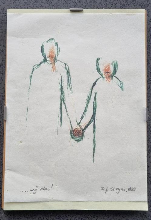 Wij dus... houtgravure van Rob Stegen (Maastricht) uit 1989, Antiek en Kunst, Kunst | Etsen en Gravures, Ophalen