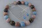 JADE ketting/oorhanger-set, Verzenden, Nieuw, Zilver, Met edelsteen