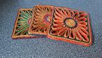 3 vintage raffia onderzetters vierkant, Huis en Inrichting, Gebruikt, Onbekend, Ophalen of Verzenden, Onbekend