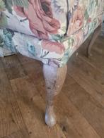 Vintage voetenbank krukje poef met Queen Ann poten, Brocante barok vintage romantisch Engels lieflijk, Ophalen of Verzenden, Zo goed als nieuw