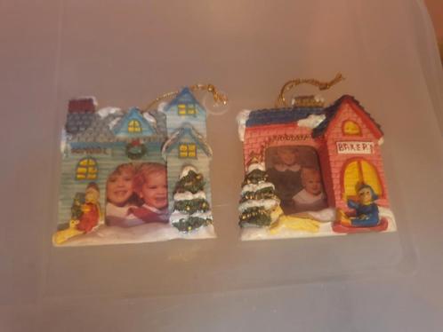 2 vintage kerstboomhangers om zelf foto in te doen., Diversen, Kerst, Zo goed als nieuw, Ophalen of Verzenden