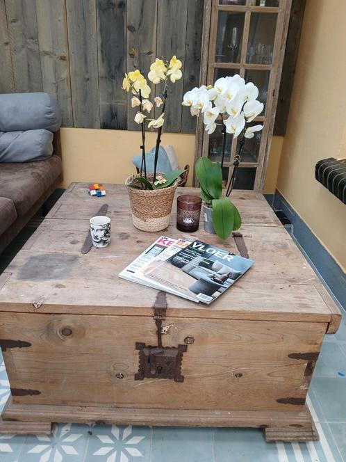 Koloniale salontafel, Huis en Inrichting, Tafels | Salontafels, Gebruikt, Minder dan 50 cm, 100 tot 150 cm, 100 tot 150 cm, Vierkant