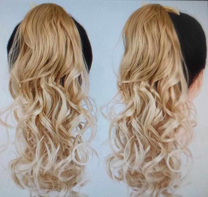 Extensions, paardenstaart,55 cm,met highlights., Sieraden, Tassen en Uiterlijk, Uiterlijk | Haarverzorging, Nieuw, Pruik of Haarverlenging