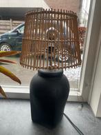 Stijlvolle lamp met rieten kap, Ophalen, Gebruikt, Stof, Minder dan 50 cm