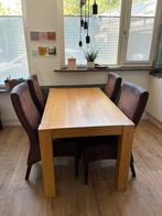 Eettafel met 6 stoelen, Huis en Inrichting, Tafels | Eettafels, Ophalen, Gebruikt, 100 tot 150 cm, 50 tot 100 cm