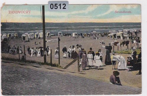 150512 Strandleven Zandvoort gelopen zeer oude kaart 1916, Verzamelen, Ansichtkaarten | Nederland, Gelopen, Noord-Holland, Voor 1920