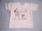 wit shirt met kikker / prinses maat 122-128, Kinderen en Baby's, Kinderkleding | Maat 122, Ophalen of Verzenden, Gebruikt, Meisje